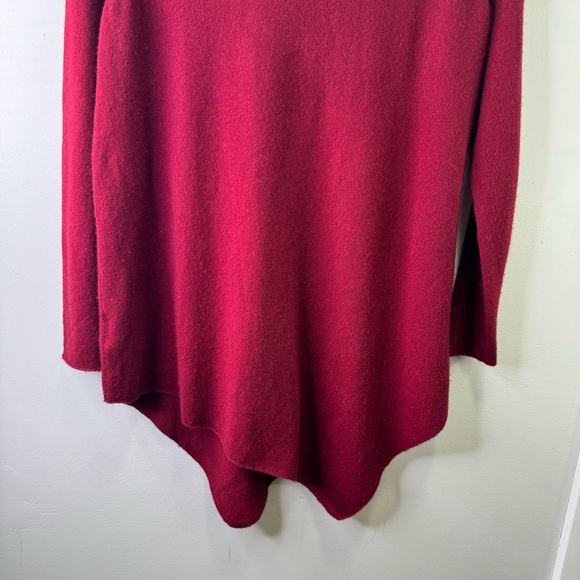 Joie Red Cashmere Wool Scoop Neck Asymmetrical Hem Size Small - Picture 4 of 11